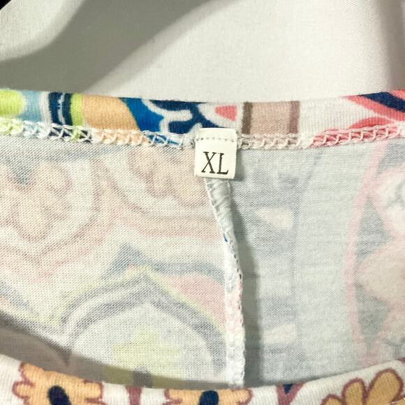 Women's XL Boho Medallion Print Tunic Dress with Pockets - Picture 8 of 9